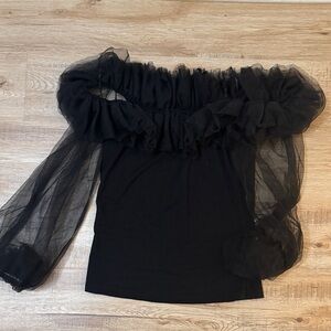 Elegant Black Off-Shoulder Women's Top